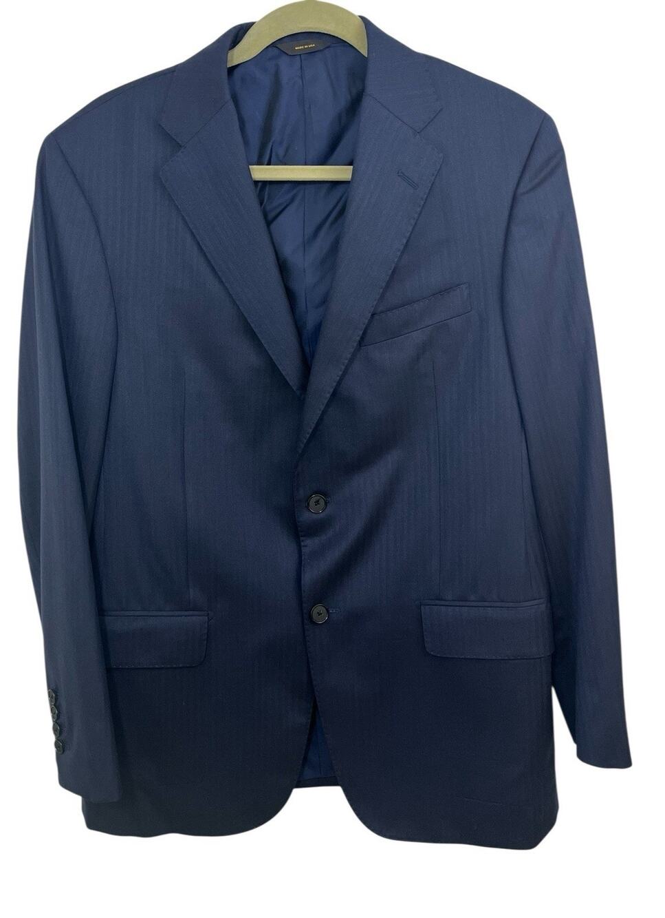 Hickey Freeman Blazer Sports Coat Bespoke Blue Wool 41R Men's Tailored Career